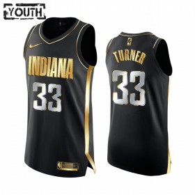 Maillot Basket Enfant Indiana Pacers Myles Turner 33 2020-21 Noir Golden Edition Swingman